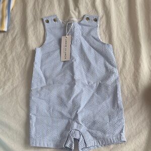 Janie and Jack Light Blue Striped Romper